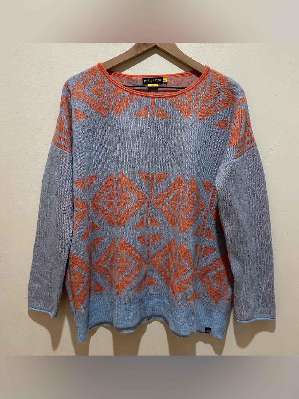 Patapampa Oversized Jacquard and Lace Baby Alpaca Sweater - Women’s Size S/M